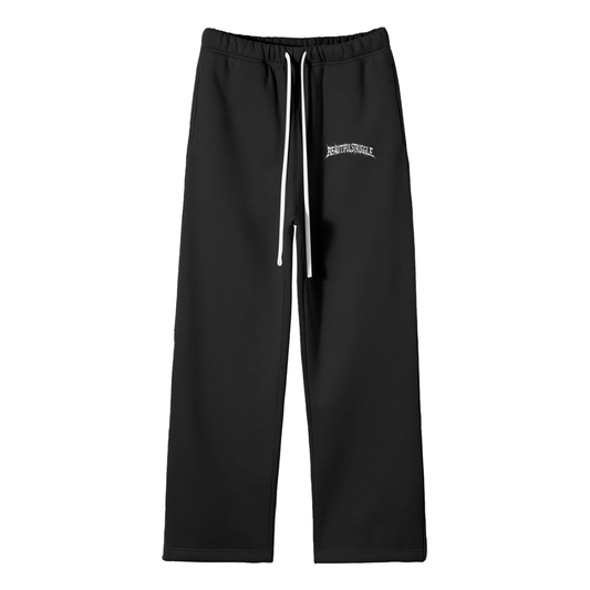Unisex Solid Color Fleece Straight Leg Pants